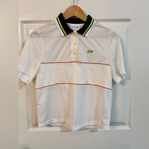 Lacoste Made In France Women’s Polo Size 34 US 2-4  Relaxed Fit Color White